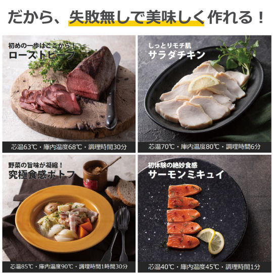 Tescom TLC70A Core Temperature Smart Cooker - No-water, low-temperature cooking device - Japan Trend Shop